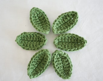 Applique - Crochet Leaves - Country Green