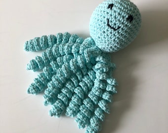 Crochet Octopus for Preemies, Crochet Octopus for Babies in Robin Egg Color, light blue color, Crochet Amigurumi, NICU Octopus