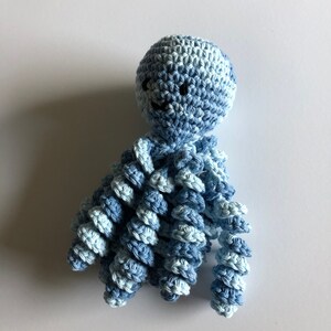 Crochet Octopus for Preemies, Crochet Octopus for Babies in shades of blue, Crochet Amigurumi, NICU Octopus image 3