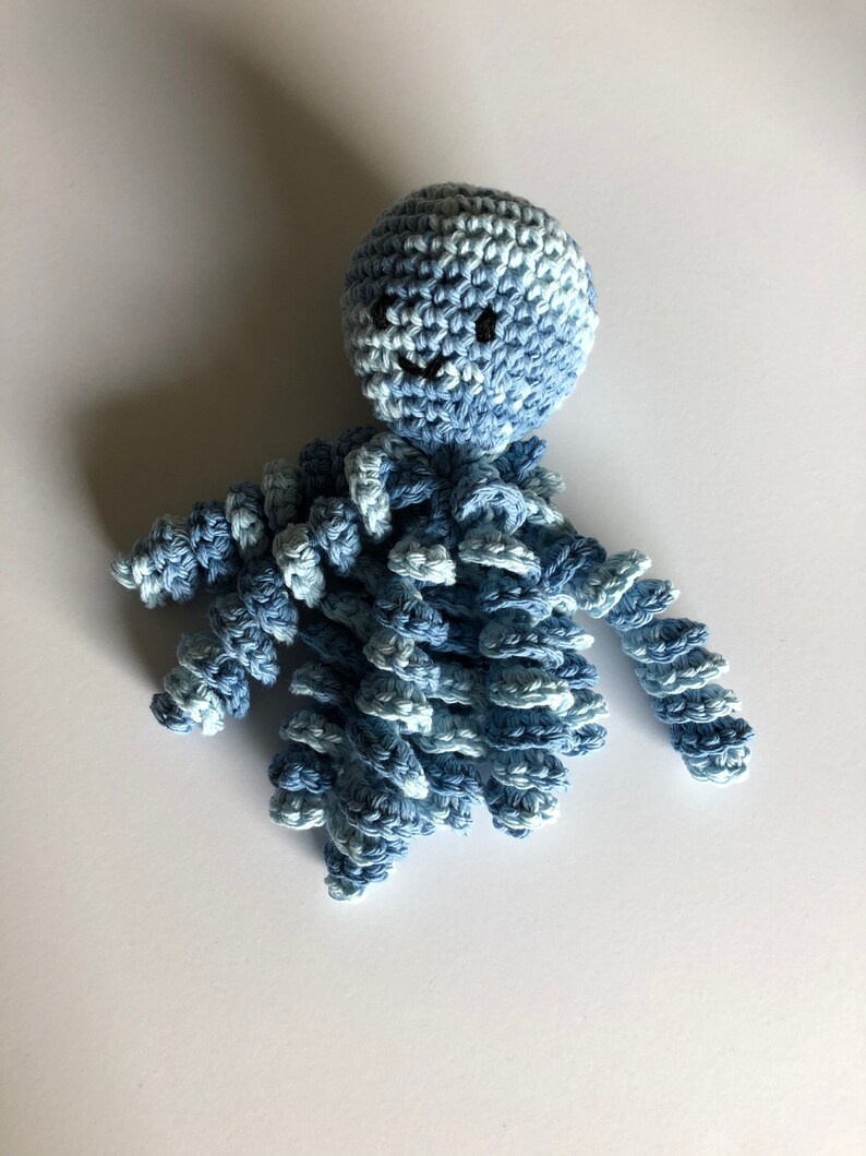 Crochet Octopus for Preemies, Crochet Octopus for Babies in shades of blue, Crochet Amigurumi, NICU Octopus image 4