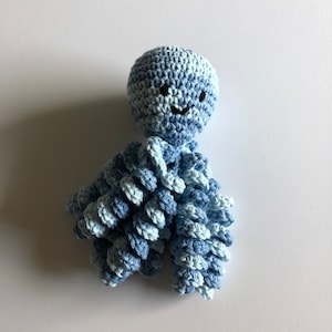 Crochet Octopus for Preemies, Crochet Octopus for Babies in shades of blue, Crochet Amigurumi, NICU Octopus image 2