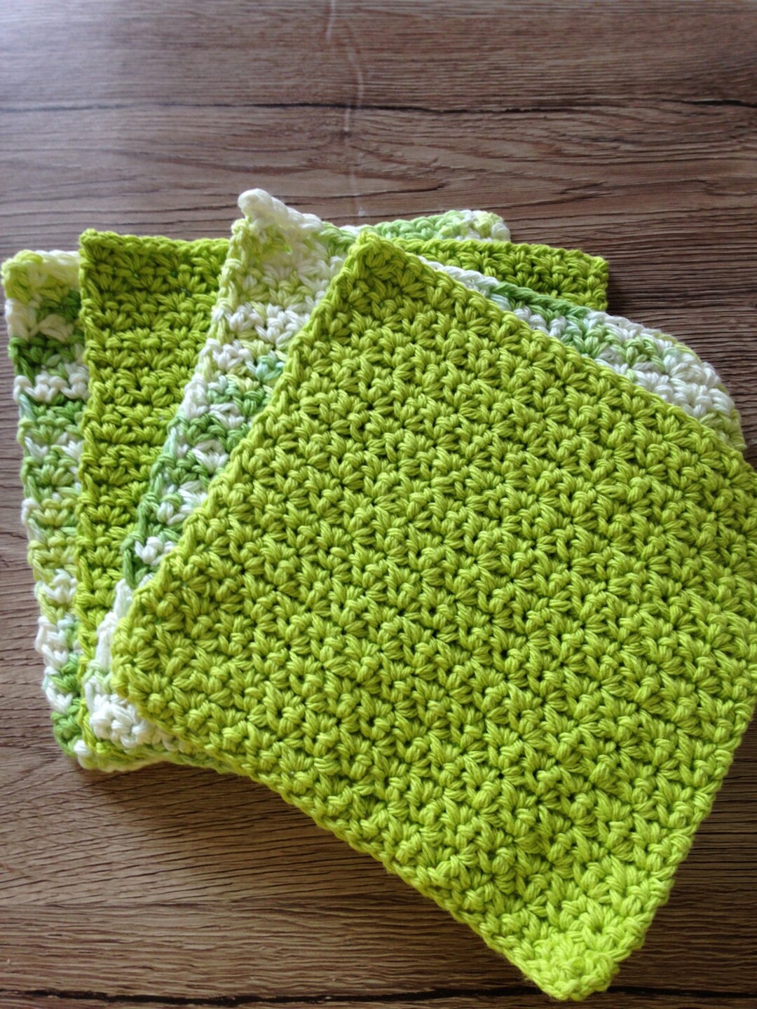Cotton Crochet Dishcloths, Cotton Washcloths, Cotton Dishrags, Set of 4