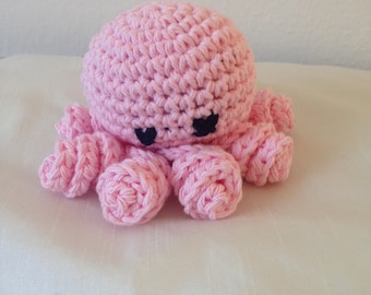 Amigurumi crochet octopus, octopus stuff animal, stuffed octopus - in pink