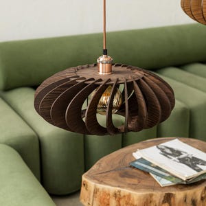 2er Set Kronleuchter Beleuchtung, Holz Pendelleuchte, Esszimmer Leuchte, Holz Kronleuchter, Deckenleuchte Leuchte, Pendelleuchte