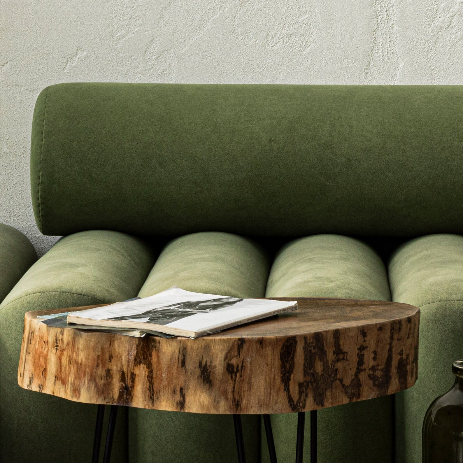 Natural Wood Side Table, Handmade Furniture, Home Decor, Round Coffee Table, Rustic Wood Coffee ...