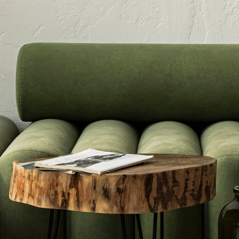 Wooden Coffee Table, Rustic Side Tables, Round Wood Coffee Table ...