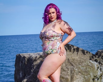 Gloomth Sweet Frill Angel Print Swimsuit Sizes XS to 3XL Small to Plus Size Pick Your Fabric