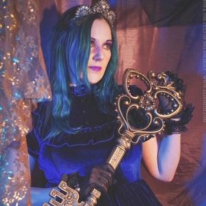 Gloomth Dauphine Blue Velvet Gothic Lolita Dress Sizes S to 5XL In Stock