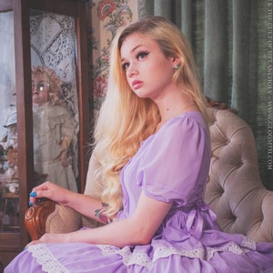 Gloomth Iris Tiered Pastel Purple Chiffon Lolita Dress  Sizes S to 5XL Available