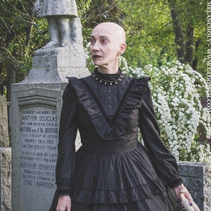 Gloomth Gothic Victorian Mourning Dress Sizes S to 6XL Available In Stock