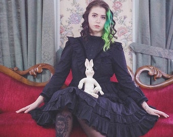 Gloomth Gothic Lolita Victorian Mourning Dress Sizes S to 6XL Available In Stock