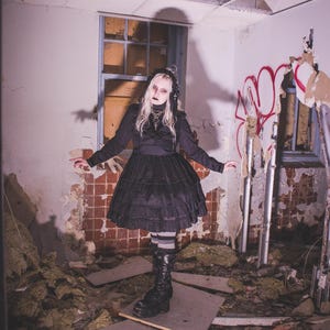 Gloomth Gothic Victorian Mourning Dress Sizes S to 6XL Available In Stock