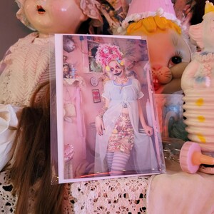 Carte de correspondance vierge clown kawaii lugubre effrayante Art pour carte de voeux