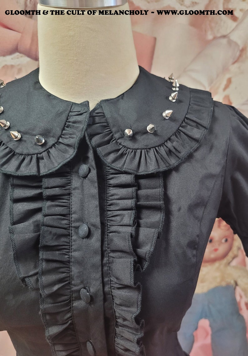 Gloomth Morningstar Spiked Peter Pan Collar Blouse Sizes S to 5XL image 5