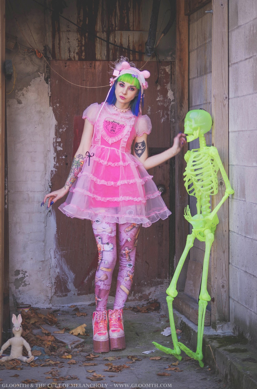 Abito Dolly rosa trasparente Gloomth Bubblegum in edizione