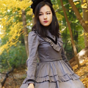 Victorian Ghost Grey Dress Gloomth Ghost Queen Grey Victorian Mourning Dress  Sizes Small To