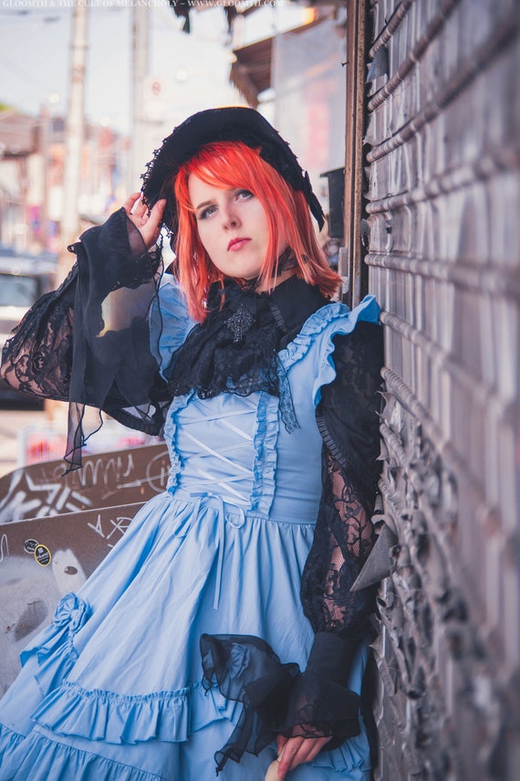 Gloomth Alice's Pool of Tears Blue Cotton Sleeveless Lolita Dress Sizes S  to 5XL