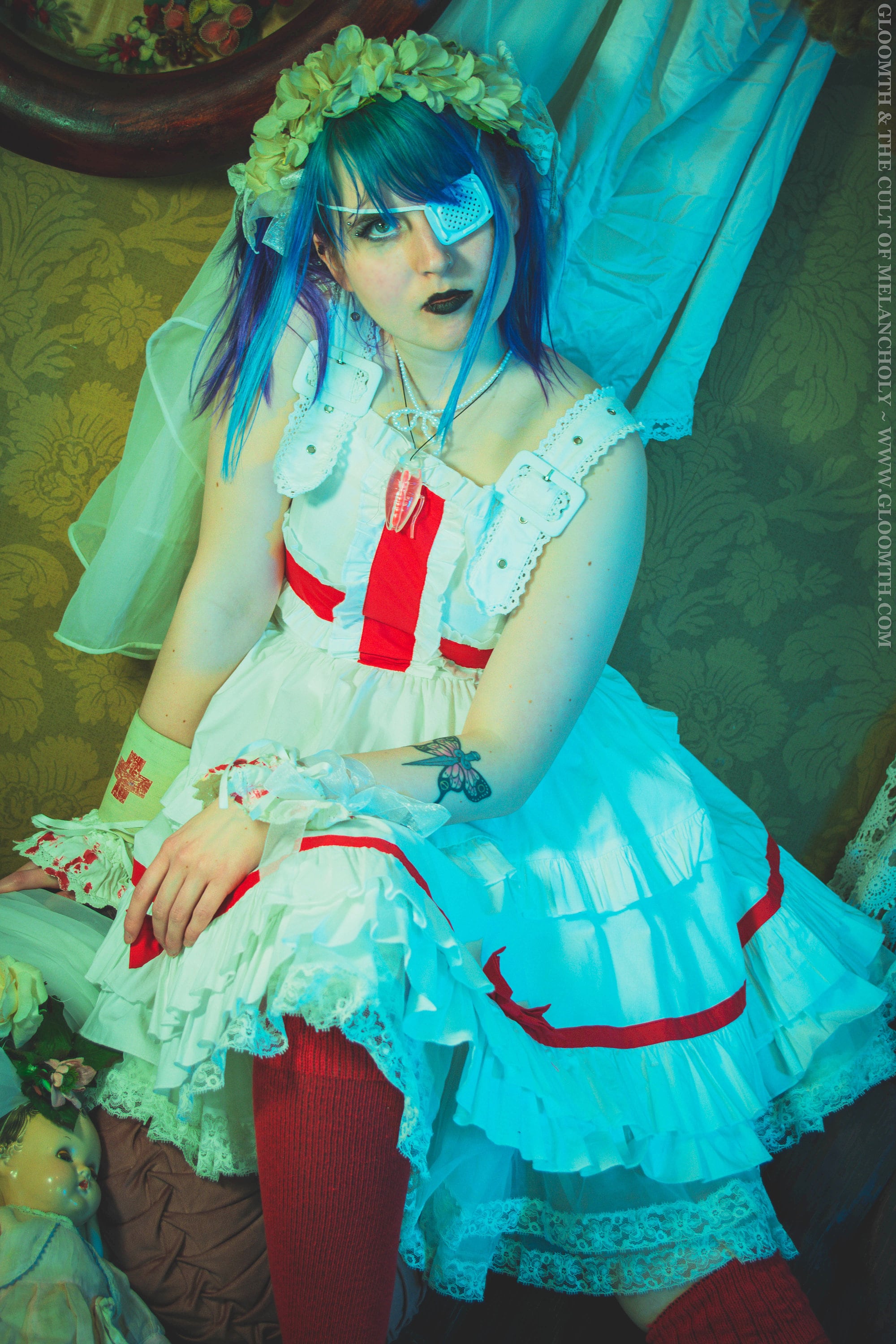 Red and White Lolita Nurse JSK Dress With Buckle Straps - Etsy
