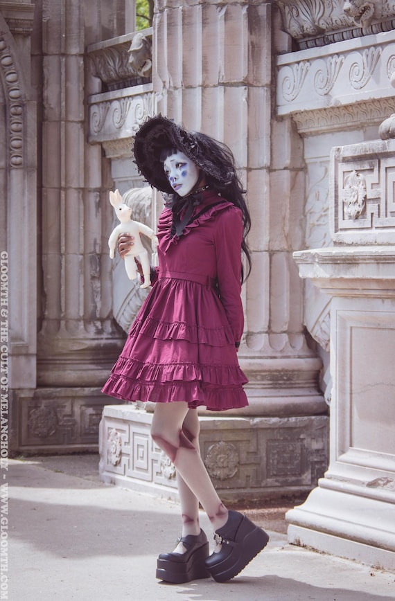 Gloomth Wine Red Victorian Mourning Dress Sizes S to 6XL Available and in Stock - Etsy Gloomth Wine Red Victorian Mourning Dress Sizes S to 6XL Available and in Stock - Etsy