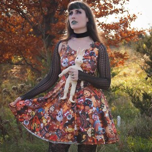 Gloomth Every Day is Halloween Vinage and Retro Halloween Collection Print Dress Sizes XS to 5XL Available image 3