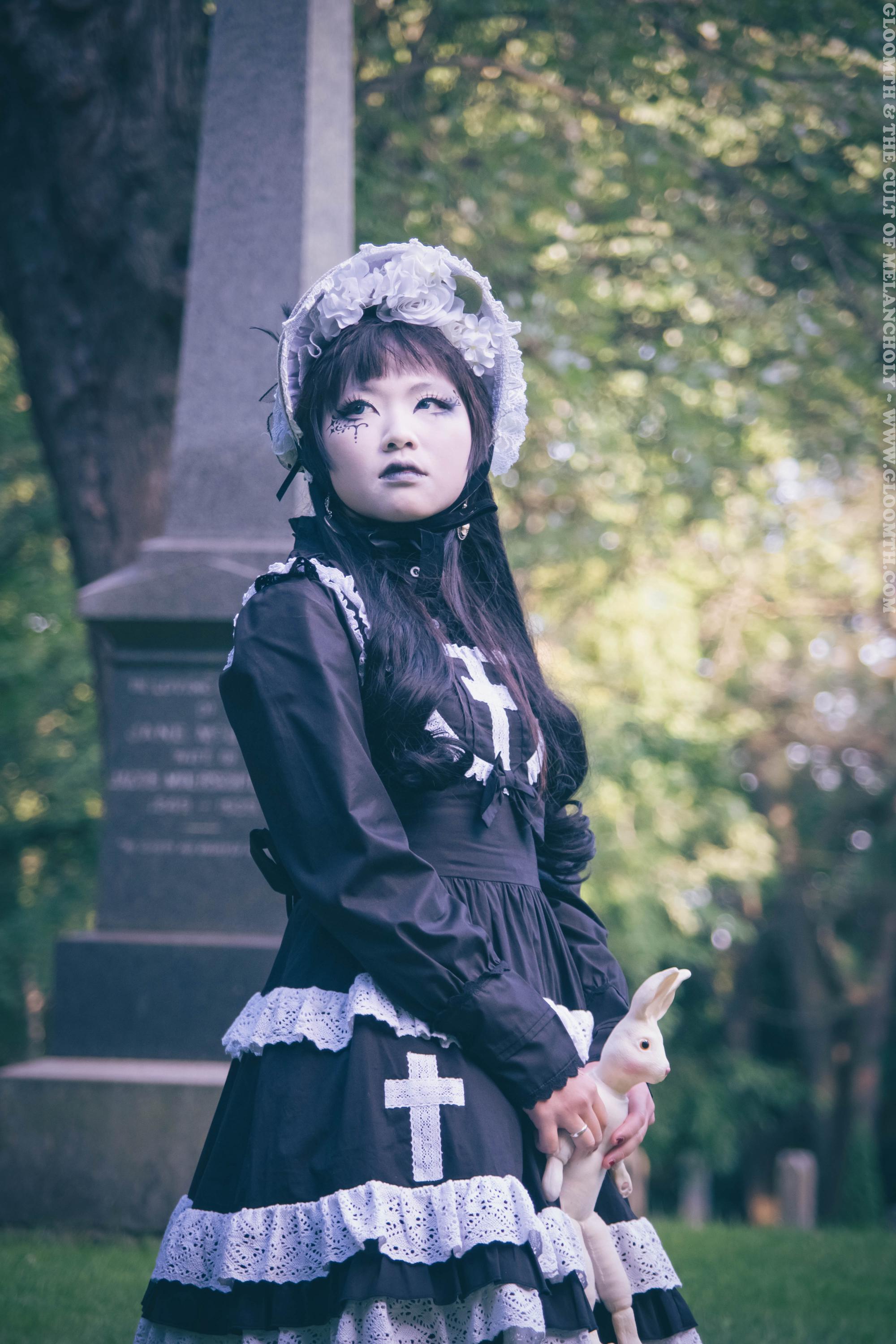 Gloomth Church Gothic Lolita Jsk Black Dress With White Lace Crosses Sizes  S-6X - Etsy