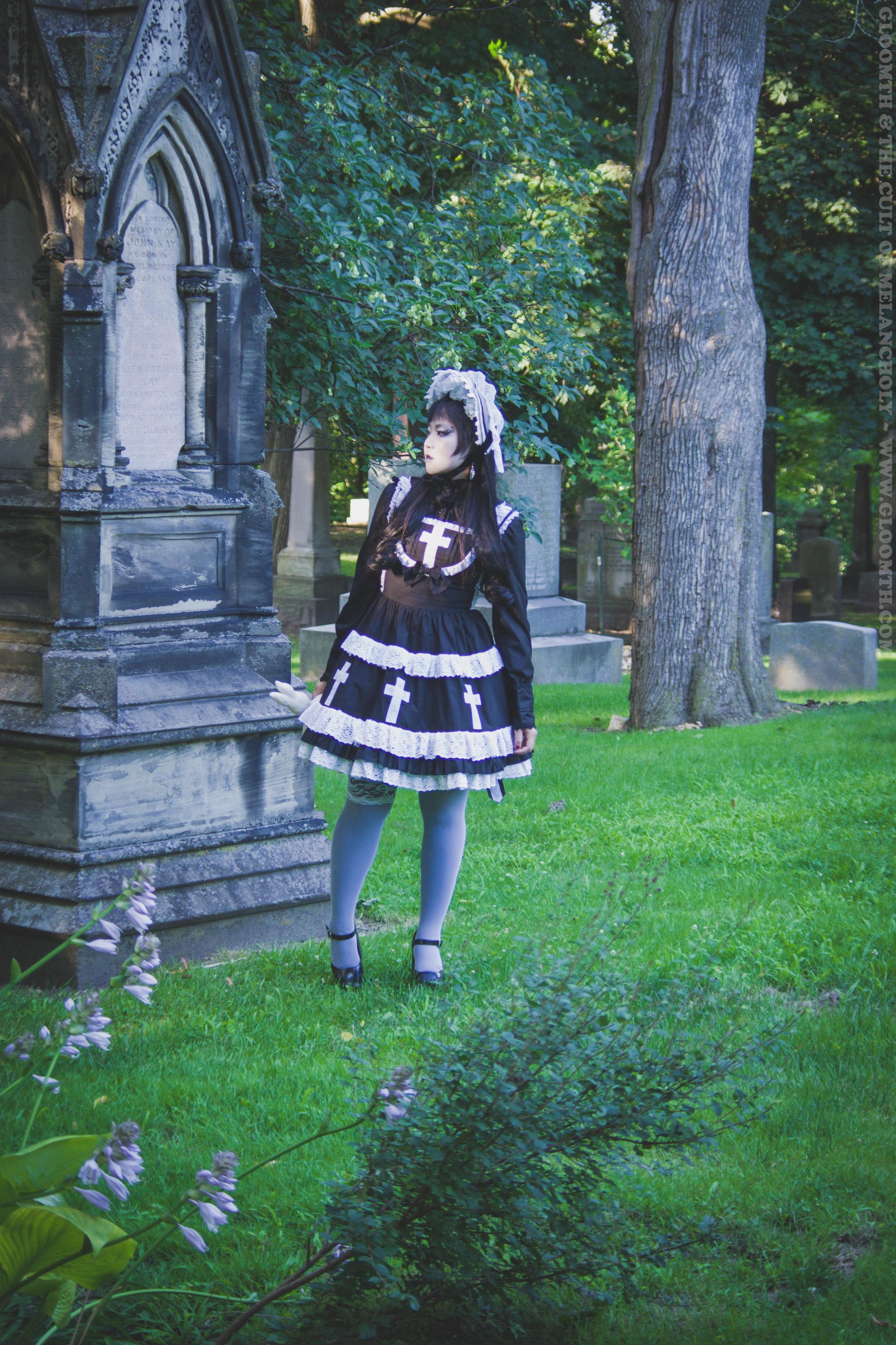 black gothic lolita dress cross Gothic Lolita Black Lace Cross Tulle Short Dress