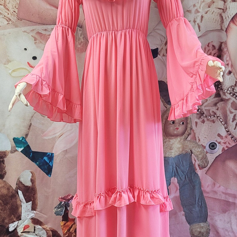 Sheer Bell Sleeve Rib Knit Mini Dress main image 1