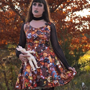 Gloomth Every Day is Halloween Vinage and Retro Halloween Collection Print Dress Sizes XS to 5XL Available image 2