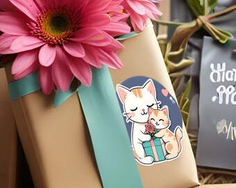 Gift wrap sticker for Mother's Day.