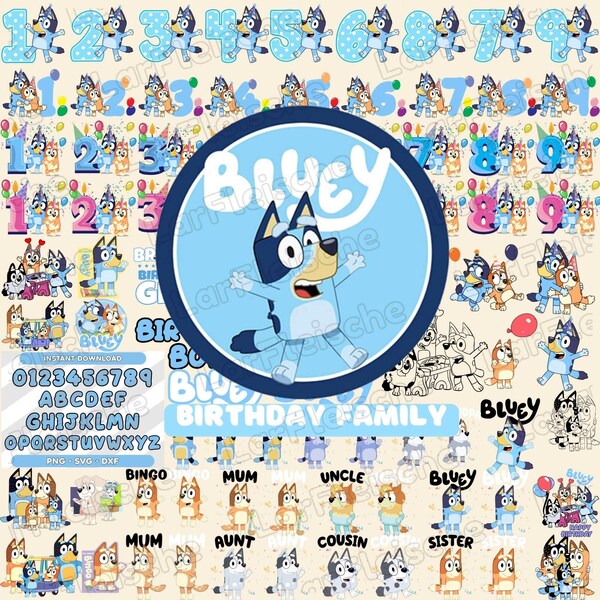 Bundle Birthday Boy PNG, It's My Birthday PNG, Blue Dog Birthday PNG, Birthday Boy, Alphabet Birthday, Family Shirts, Numbers Birthday Png