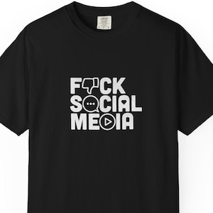 Camiseta unisex "F*ck Social Media", camiseta gráfica, camiseta anti-social, camiseta desintoxicante de redes sociales, ropa de Rebelión en Redes Sociales