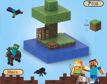 Minecraft Magnetic Building Blocks Tree Island Set *38 Pcs*