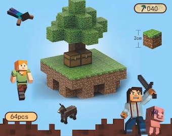 Minecraft Magnetic Building Blocks Floating Island Set *64 Pcs*