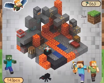 Minecraft Magnetic Building Blocks Ores and Lava Set *143 Pcs*