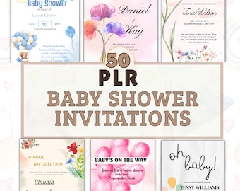50 Baby Shower Invitation Templates: Resell Rights, PLR (Digital)