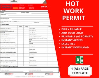 PREMIUM Hot Work Permit: SINGLE Page A3 Site Logistics Form