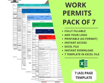 SafeAspect™ Premium 7-in-1 werkvergunningssjablonen | Excel-werkvergunningsformulieren | Auditklare HSE-toolkit