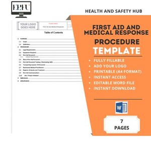 First Aid and Medical Response Safety Procedure Template | Word File