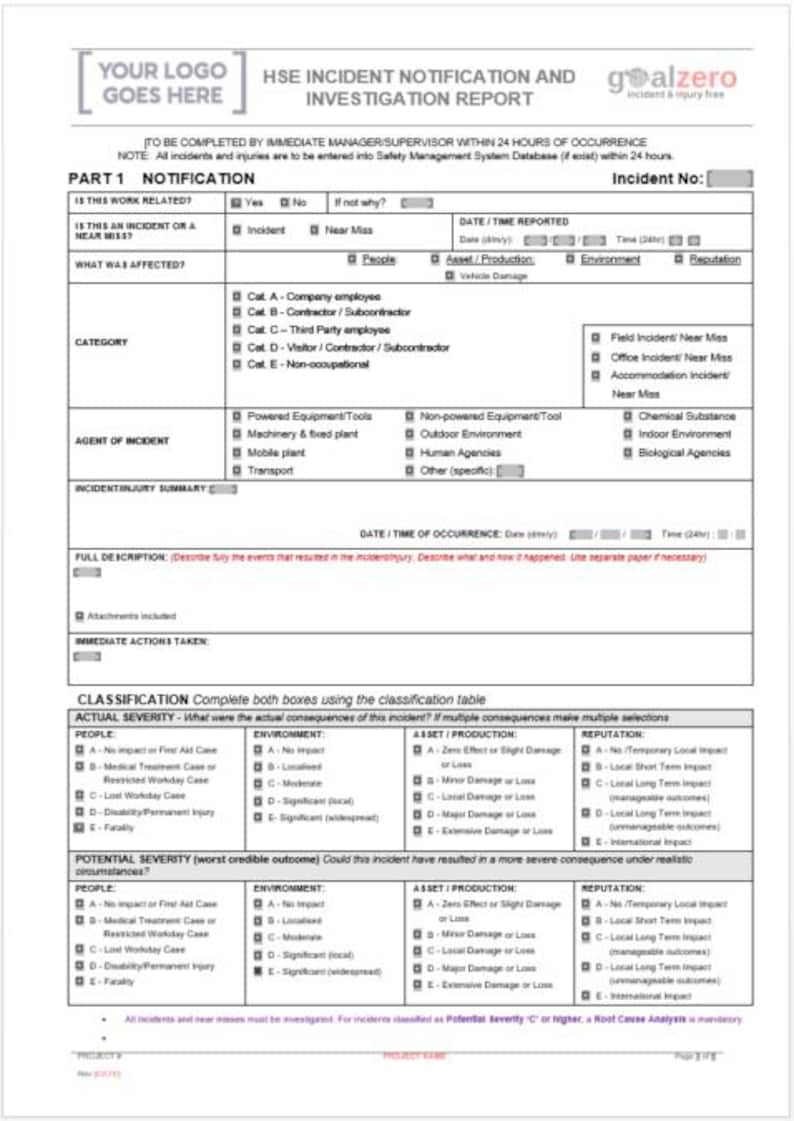 Incident Investigation Report Template + Guideline | Root Cause ...