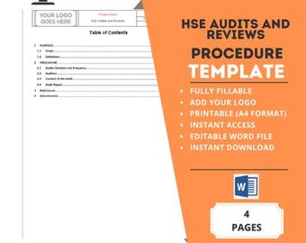 Procédures opérationnelles standard (SOP) d'audit HSE PREMIUM : Procédure d'audit et de revue interne