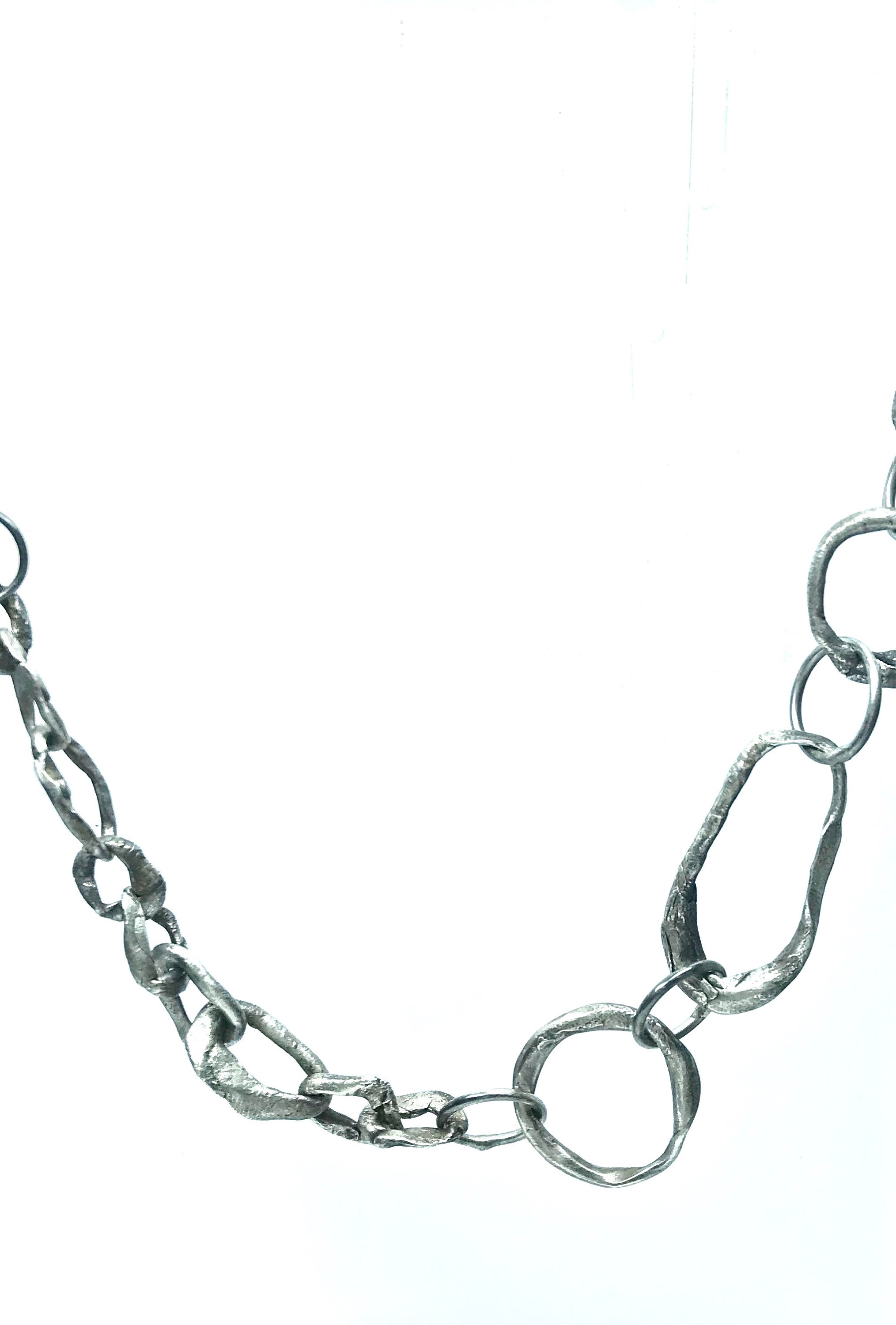 Handmade Chain Necklace. Raw Sterling Silver. Oxidized Etsy