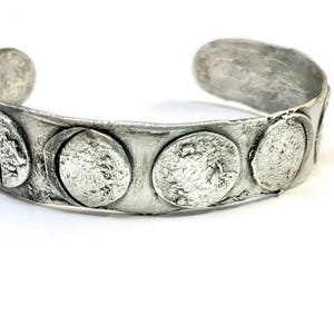 Sterling Silver Moon Bracelet, Moon Phases Cuff Bracelet, Unisex Moon Bracelet, Luxe Moon Bracelet