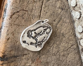 Silver Chicken Necklace, Design Your Own, Silver Charms, Totems, Talismans, Personalized Hand Stamped Jewelry, Spirit Animal Totem