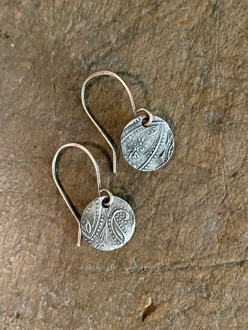 Silver Earrings, Silver Paisley Earrings, Petite Bohemian Gifts, Unique Boho Gift for Her, Jewelry for Teens 