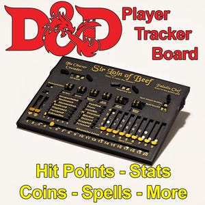 Tableau de suivi des joueurs D&D - Suivi tout-en-un pour les points de vie, les statistiques, les pièces de monnaie et plus encore