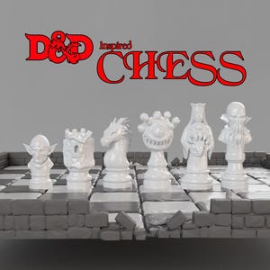 Chess Set - DnD-Inspired Dungeon Board & Monster-Themed Pieces