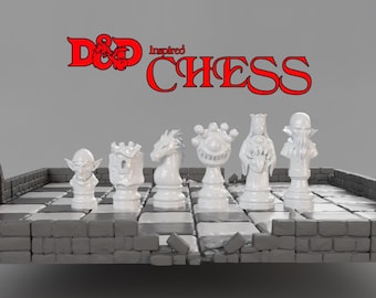 Chess Set - DnD-Inspired Dungeon Board & Monster-Themed Pieces