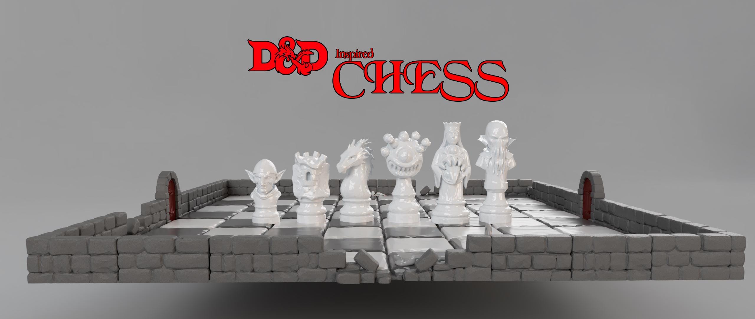 チェスセット - DnD風ダンジョンボードとモンスターをテーマにした駒