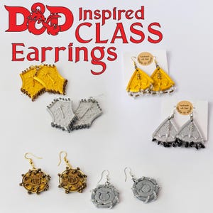 D&D Class Earrings – Handmade Jewelry for DnD Classes | Fantasy Earrings