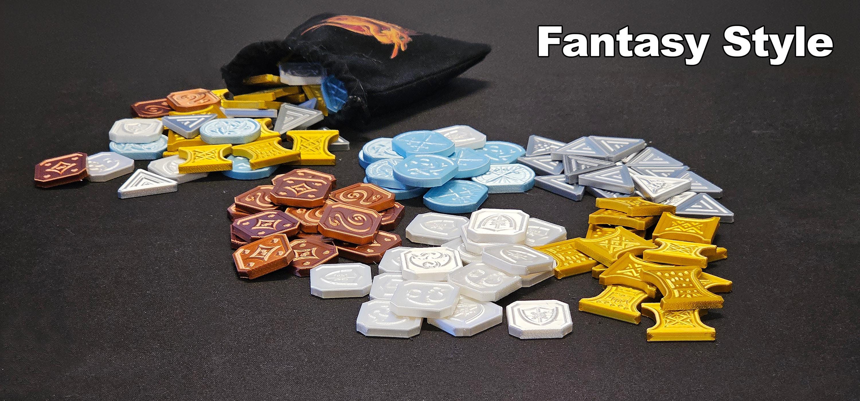 ファンタジーRPG通貨コイン - 3DプリントされたDnD風ゲームトークン：金、銀、銅、エレクトラム、プラチナ - Etsy 日本